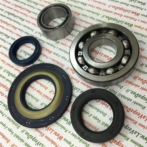 Kit de roulements et joints d'huile pour la révision du vilebrequin des Vespa PX80E, PX125E, PX150E, PX200E 2° / LUSSO 2° / PX 125, 150 et 200 (modèles 1998 à 2011) et Cosa 125 et 150.