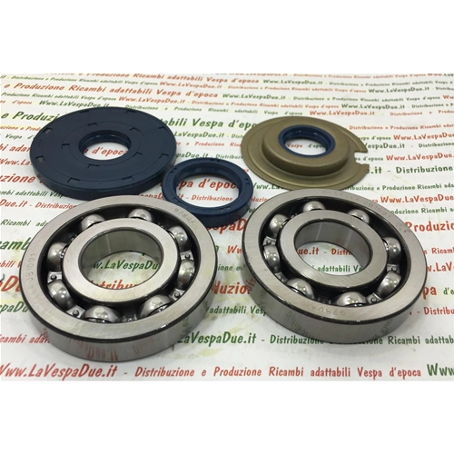 Kit de roulements et joints d'huile pour la révision du vilebrequin des Vespa 125 VNA2 2e / VNB / GT 1re / GTR 1re / 150 cc VBA 2e / VBB / VGLA / B / GL / Sprint 1re / Sprint V 1re