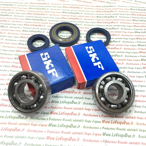 LAGER- und ÖLDICHTUNGSSATZ für die Kurbelwellenüberholung für VESPA 50 N / L / R SPECIAL - 125 ET3 - PK 50 S / SS / XL / XL2 / HP / FL2 / N / RUSH - für Kurbelwelle mit 20 mm Kegel.