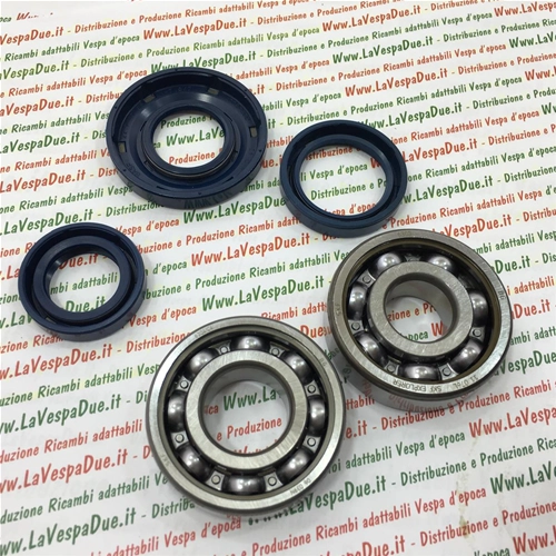 LAGER- und ÖLDICHTUNGSSATZ für die Kurbelwellenüberholung für VESPA 50 N / L / R SPECIAL - 125 ET3 - PK 50 S / SS / XL / XL2 / HP / FL2 / N / RUSH - für Kurbelwelle mit 20 mm Kegel.