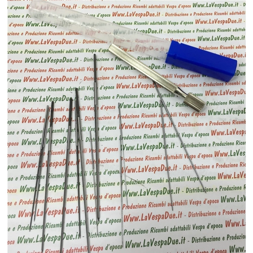 KIT DE 12 ESCARABAJOS CÓNICOS PENTAGONALES CON MANGO INTERCAMBIABLE PARA RECTIFICAR, LIMPIAR Y PERFORAR ORIFICIOS DE CICLO, CHORROS DE PULVERIZACIÓN Y CARBURADORES.
