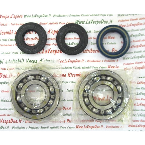 BEARING AND OIL SEALS KIT FOR CRANKSHAFT OVERHAUL VESPA 125 V30T V31T V32T V33T HOFFMANN SINCE 1952