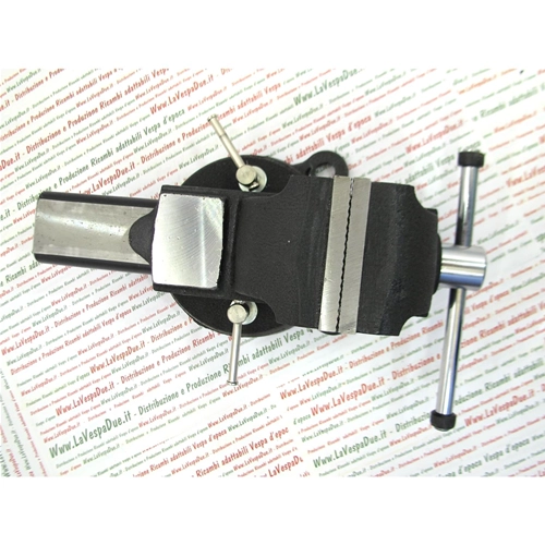 MORDAZA PARALELA DE 3" CON BASE GIRATORIA / MORDAZAS DE 100 MM DE LARGO, 7,5 KG, CON MORDAZAS INTERCAMBIABLES