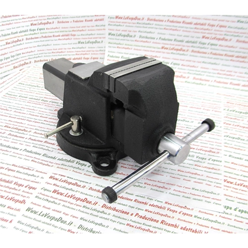 MORDAZA PARALELA DE 3" CON BASE GIRATORIA / MORDAZAS DE 100 MM DE LARGO, 7,5 KG, CON MORDAZAS INTERCAMBIABLES