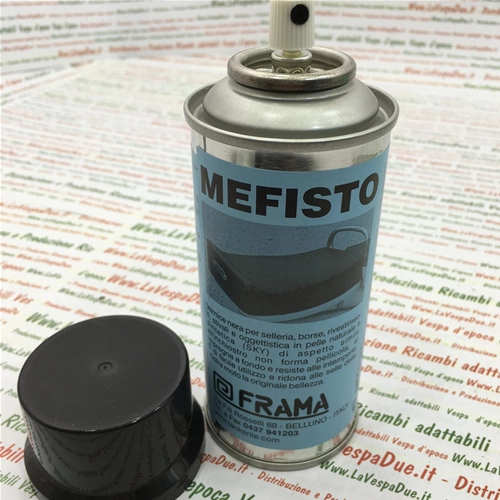 Peinture en aérosol noire MEFISTO pour sellerie, sacs, housses et objets en cuir naturel et synthétique SKY 250 ml 150