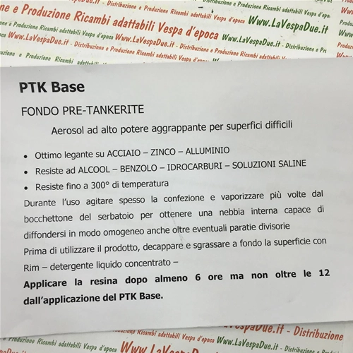 PTK BASE FONDO PRE TANKERITE OTTIMO LEGANTE SU ACCIAIO ZINCO ALLUMINIO 400 ML