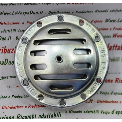 Clacson corrente alternata 6 volt 15/18 watt diametro mm 72 per ciclomotori PIAGGIO CIAO NI EI VI INNOCENTI LAMBRETTA D LD dal 1957 MOTOM MINARELLI MORINI MOSQUITO AQUILOTTO VELOSOLEX LEGNANO veicoli senza frecce