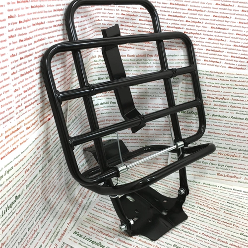 Schwarzer Gepäckträger hinten mit Radhalter für Vespa 50 NLR Special Elestart 125 New Primavera ET3
