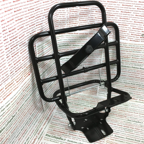 Schwarzer Gepäckträger hinten mit Radhalter für Vespa 50 NLR Special Elestart 125 New Primavera ET3