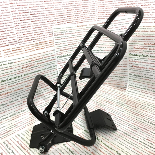 Schwarzer Gepäckträger hinten mit Radhalter für Vespa 50 NLR Special Elestart 125 New Primavera ET3