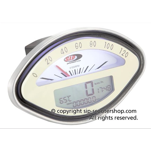Compteur de vitesse/compte-tours SIP 50000720 2.0 pour VESPA 125 150 160 180 GT VBA VBB GL GS SPRINT SS, cadran beige, chiffres noirs, affichage LCD blanc, numérique/analogique