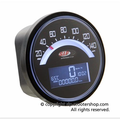 SIP 50000900 2.0 speedometer speedometer for LAMBRETTA 125 150 LI TV 175 black dial black LCD 20 functions digital analog
