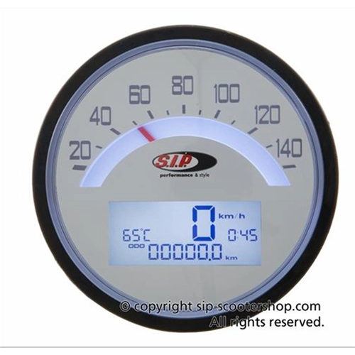 Contachilometri contagiri SIP 50000910 2.0 per LAMBRETTA 125 150 LI TV 175 quadrante bianco LCD bianco 20 funzioni digitale analogico