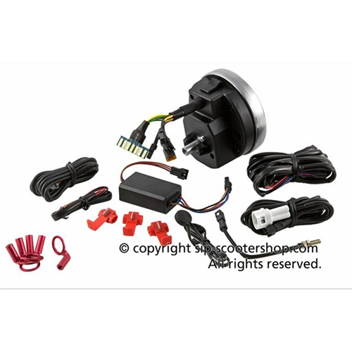 Compteur de vitesse/compte-tours SIP 50001420 2.0 pour Vespa 80, 125, 150, 200 PX, E, Arcobaleno, Lusso (année-modèle 1998), également adaptable pour GTV et GT60. Cadran beige, chiffres noirs, boîtier en acier inoxydable, 24 fonctions, affichage numérique