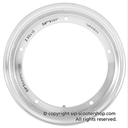 Cerchio tubeless SIP 81015000 in allumino lucidato per pneumatici 100/80 90 - 10 " VESPA 50 80 90 125 150 160 180 200 ET3 PK S XL SPRINT GT TS GL GS SS PX PE T5 RALLY COSA