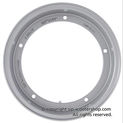Cerchio tubeless SIP 81011700 in alluminio argentato per pneumatici 100/80 90 - 10 " VESPA 50 80 90 125 150 160 180 200 ET3 PK S XL SPRINT GT TS GL GS SS PX PE T5 RALLY COSA