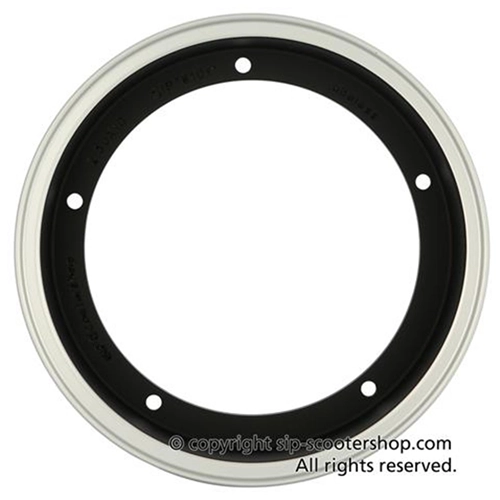 SIP 81018000 Tubeless-Felge aus schwarzem Aluminium mit poliertem Rand für 100/80 90 - 10"-Reifen VESPA 50 80 90 125 150 160 180 200 ET3 PK S XL SPRINT GT TS GL GS SS PX PE T5 RALLY COSA