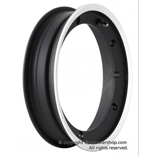 Jante tubeless SIP 81068100 en aluminium noir à bord poli pour pneus 3.00 3.50 - 10" pour VESPA 50 80 90 125 150 160 180 200 ET3 PK S XL SPRINT GT TS GL GS SS PX PE T5 RALLY COSA