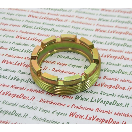 Anillo de tuerca de bloqueo del rodamiento de la rueda trasera con 9 muescas para Vespa 125 150 180 VNA VBA 48,75 mm x 1,5 mm - Borde 4,15 mm RO 046688