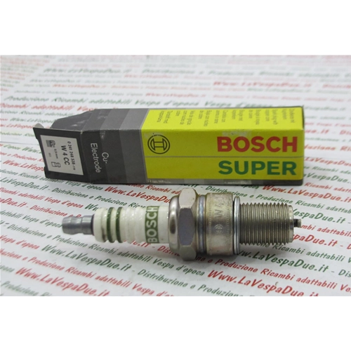 BOSCH W4CC Zündkerze mit Kupferkern, entspricht NGK B8ES mit langem Gewindesteigung für VESPA 160 180 200