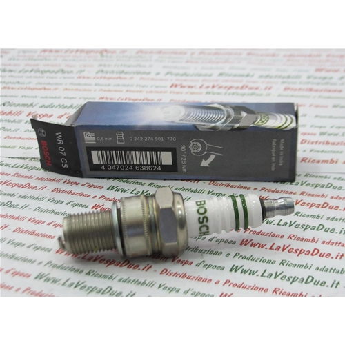 BOSCH WR07CS shielded spark plug with solid silver core and equivalent anti-interference resistor NGK BR10EG LONG WHEELBASE FOR VESPA 160 180 200