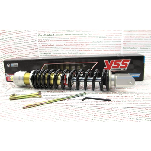 Amortiguador trasero YSS para VESPA 50 90 125 150 160 180 200 NLR PX GL VBB SPRINT VELOCE RALLY RALLY GS SS PE. Muelle de gas con precarga y rosca YSS OE302-340T-01AL-X
