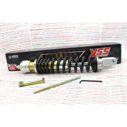 Amortiguador trasero YSS para VESPA 50 90 125 150 160 180 200 NLR PX GL VBB SPRINT VELOCE RALLY RALLY GS SS PE. Muelle de gas con precarga y rosca YSS OE302-340T-01AL-X