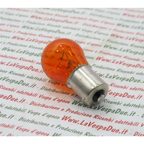 Bombilla naranja monofásica HERT S25 P21W de 12 voltios y 21 W con casquillo BA15S para VESPA 50 90 NLR SPECIAL ET3 PRIMAVERA (luz de freno y faro monofásicos).