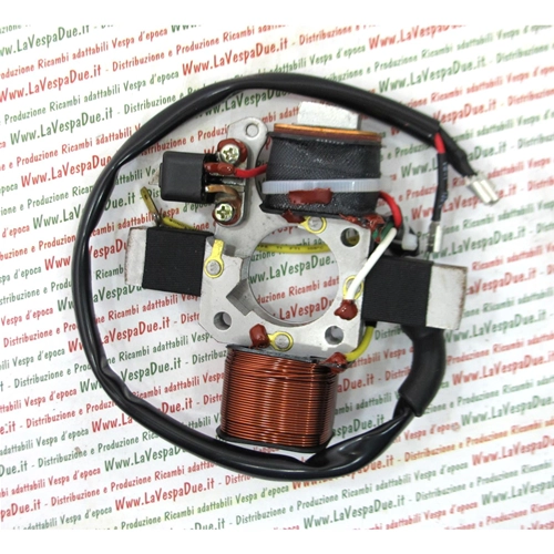 Elektronischer Stator mit 4 Polen und 2 Spulen für Piaggio 50 Boss Bravo EVL 3 SI FL2 Mix Super Bravo Superbravo 3 Ciao Porter RO 218584 Motor