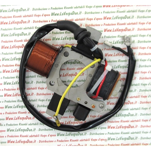 Elektronischer Stator mit 4 Polen und 2 Spulen für Piaggio 50 Boss Bravo EVL 3 SI FL2 Mix Super Bravo Superbravo 3 Ciao Porter RO 218584 Motor