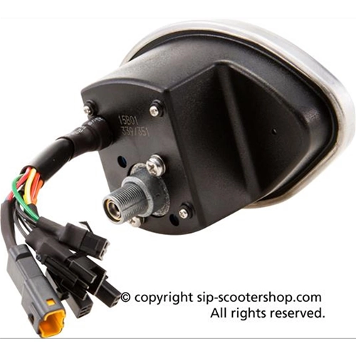 SIP 50000750 2.0 Tachometer und Drehzahlmesser für VESPA 125 150 160 180 GT VBA VBB GL GS SPRINT SS Fächerförmiges weißes Zifferblatt LCD 20 Funktionen Digital Analog