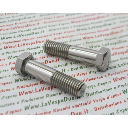 PAIRE DE BOULONS CHROMÉS POUR TRAVERSÉE DE MOTEUR VESPA 125 V1T À V15T / V30T JUSQU'AU N° DE CADRE 228596