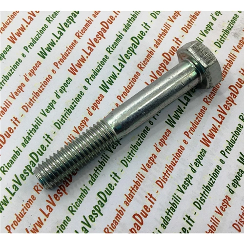 Boulon long zingué 10x65 mm pour fixer notre support 60018478 au guidon des VESPA 125 VNA1T, VNA2T, VNB1T et VNB2T.