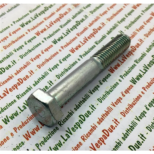 Boulon long zingué 10x65 mm pour fixer notre support 60018478 au guidon des VESPA 125 VNA1T, VNA2T, VNB1T et VNB2T.