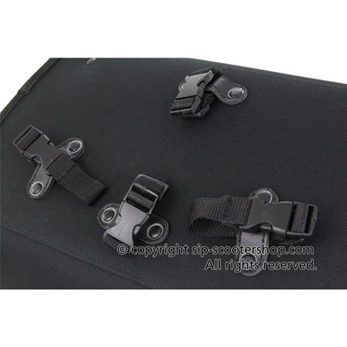 Bolsa superior SIP CLASSIC de nailon negro y marrón para portaequipajes de VESPA LAMBRETTA MOTO GUZZI MOTOM HONDA HARLEY DAVIDSON, completa con correas.