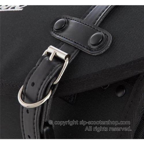 Bolsa superior SIP CLASSIC de nailon negro y marrón para portaequipajes de VESPA LAMBRETTA MOTO GUZZI MOTOM HONDA HARLEY DAVIDSON, completa con correas.