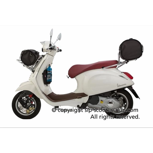 Bolsa superior SIP CLASSIC de nailon negro y marrón para portaequipajes de VESPA LAMBRETTA MOTO GUZZI MOTOM HONDA HARLEY DAVIDSON, completa con correas.