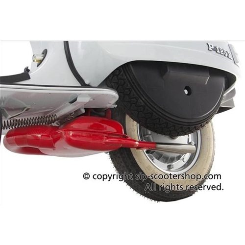 Pot d'échappement rouge SIP 24155000 type Abarth pour VESPA 200 RALLY PE PX P200E LUSSO ARCOBALENO ELESTART `98 MY COSA 200