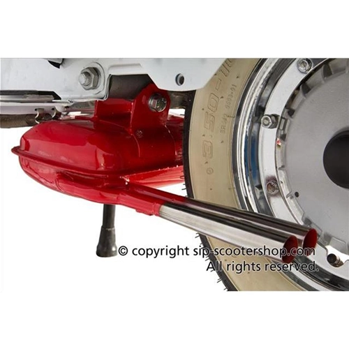 Pot d'échappement rouge SIP 24155000 type Abarth pour VESPA 200 RALLY PE PX P200E LUSSO ARCOBALENO ELESTART `98 MY COSA 200