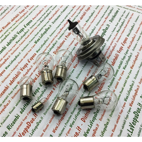 SET OF 8 12 VOLT FRONT AND REAR BULBS FOR VESPA PX 125 T5 COMPLETE WITH WHITE INDICATOR BULBS