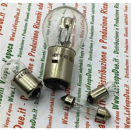 SET OF 4 12 VOLT FRONT AND REAR BULBS FOR VESPA 125 VNB1 VNB2 150 VBB 160 GS GL 180 SS