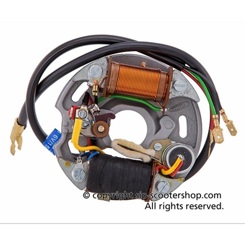 SIP Komplettstator für Vespa 50 NLR 1° Spezial V5A2T V5B1T 1° Interne Zündspule 6V 15 W SIP 11176400