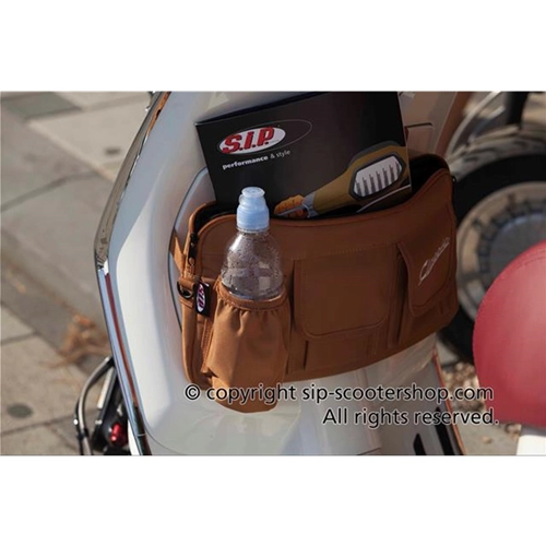 SIP CLASSIC 40010260 brown nylon top case bag for VESPA LAMBRETTA MOTO GUZZI MOTOM HONDA HARLEY DAVIDSON complete with straps