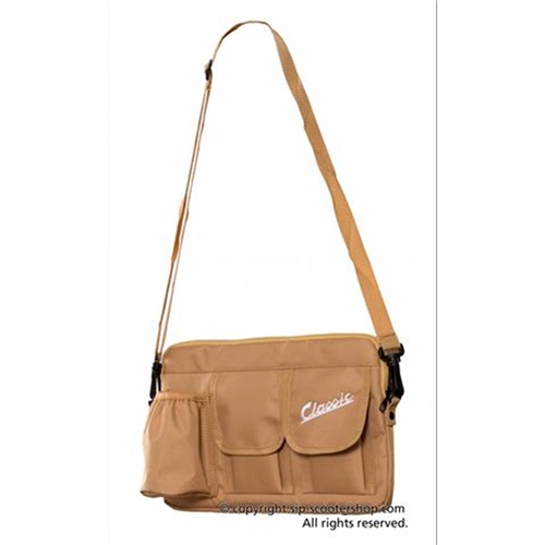 SIP CLASSIC 40010260 brown nylon top case bag for VESPA LAMBRETTA MOTO GUZZI MOTOM HONDA HARLEY DAVIDSON complete with straps