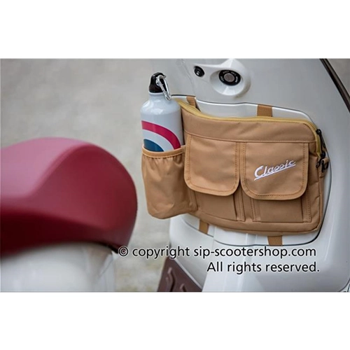 SIP CLASSIC 40010260 brown nylon top case bag for VESPA LAMBRETTA MOTO GUZZI MOTOM HONDA HARLEY DAVIDSON complete with straps