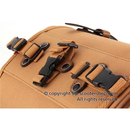 SIP CLASSIC 40010240 braune Nylon-Topcase-Tasche für Gepäckträger für VESPA LAMBRETTA MOTO GUZZI MOTOM HONDA HARLEY DAVIDSON komplett mit Gurten