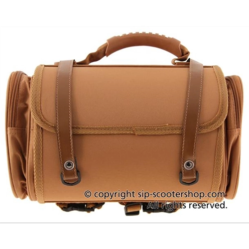 SIP CLASSIC 40010240 braune Nylon-Topcase-Tasche für Gepäckträger für VESPA LAMBRETTA MOTO GUZZI MOTOM HONDA HARLEY DAVIDSON komplett mit Gurten