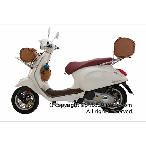 SIP CLASSIC 40010240 braune Nylon-Topcase-Tasche für Gepäckträger für VESPA LAMBRETTA MOTO GUZZI MOTOM HONDA HARLEY DAVIDSON komplett mit Gurten