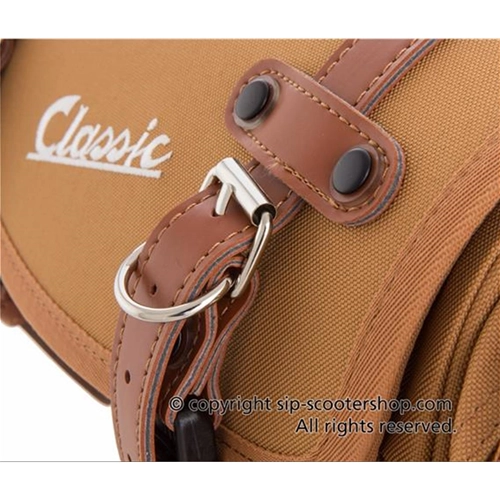 SIP CLASSIC 40010240 braune Nylon-Topcase-Tasche für Gepäckträger für VESPA LAMBRETTA MOTO GUZZI MOTOM HONDA HARLEY DAVIDSON komplett mit Gurten
