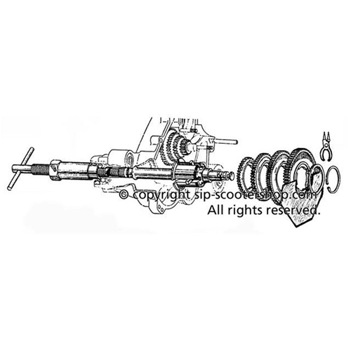 Herramienta extractora de cigüeñal y caja de cambios SIP 18119000 para VESPA 50 80 90 125 150 160 180 200 PK PRIMAVERA ET3 SPECIAL NLR SUPER SPRINT V1T A V33T RALLY GTR XL PE PX T5 COSA